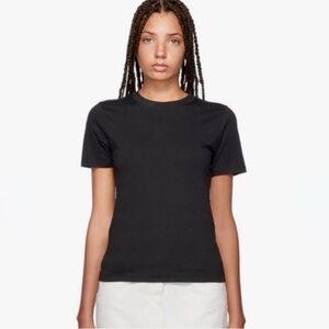 ACNE STUDIOS Dorla Crewneck Tee 100% Cotton Short Sleeve Black T-shirt Top